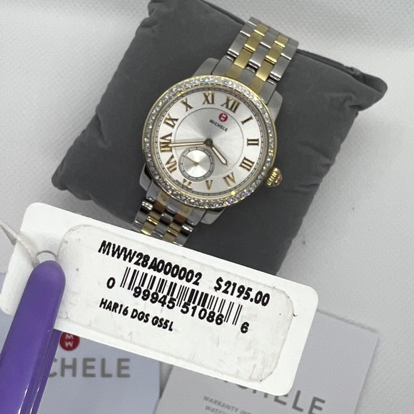 Michele Gold/Silver Harbor 2 Tones Dial Mww28a000002 Watch NWT - Picture 10 of 15